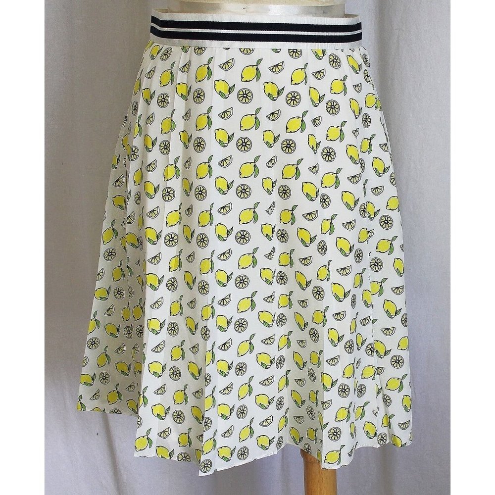 J CREW FACTORY PLEATED SKIRT COLOR LEMON SIZE 0 NEW G5888